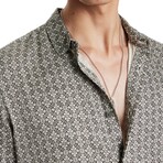 Rodney Long Sleeve Shirt In Foulard Print // Snow Heather (XS)