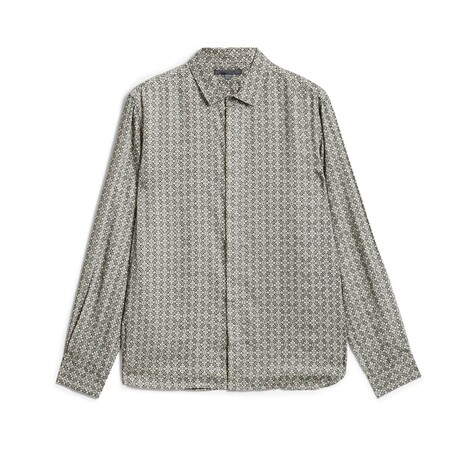 Rodney Long Sleeve Shirt In Foulard Print // Snow Heather (XS)