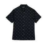 Sean Short Sleeve Shirt In Jv Running Bond Print // Ebony (S)