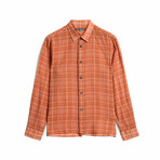 Over Shirt With Straight Bottom Hem & Horn Buttons // Burnt Clay (XS)