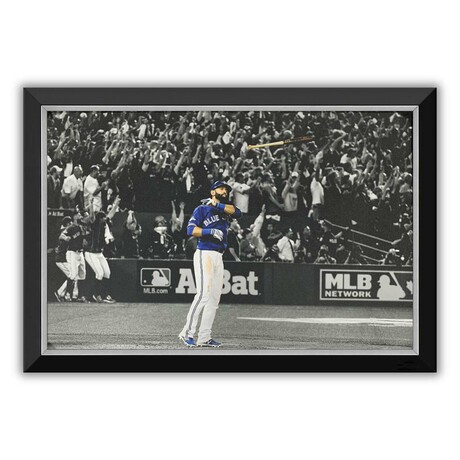 Jose Bautista // TOR Blue Jays // Iconic Bat Flip - Framed Canvas