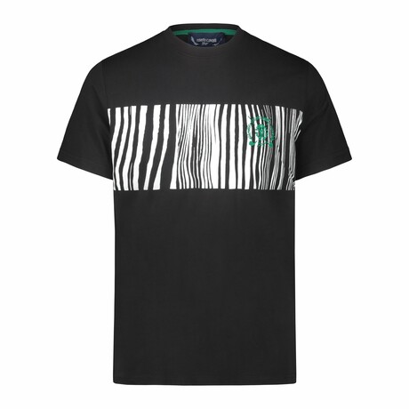 Crewneck  Zebra Print T-Shirt // Black (M)