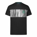 Crewneck  Zebra Print T-Shirt // Black (M)