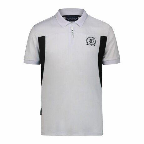 Side Details Ergonomic Polo Shirt // White (M)