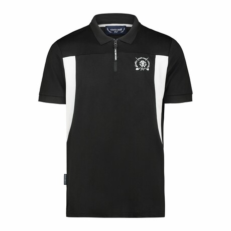 Side Details Ergonomic Polo Shirt // Black (M)