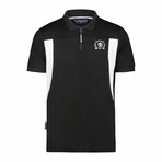 Side Details Ergonomic Polo Shirt // Black (M)