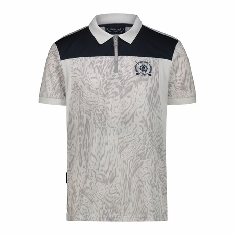 Ergonomic Marbled Print Polo Shirt // Grey (M)