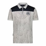 Ergonomic Marbled Print Polo Shirt // Grey (M)