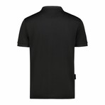 Side Details Ergonomic Polo Shirt // Black (M)