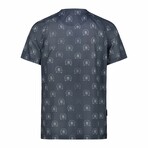 Crewneck Ergonomic Logo Printed T-Shirt // Navy (M)