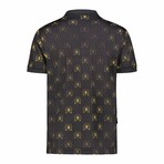 Ergonomic Logo Print Polo Shirt // Black (M)