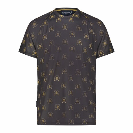 Crewneck Ergonomic Logo Printed T-Shirt // Black (M)