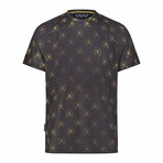 Crewneck Ergonomic Logo Printed T-Shirt // Black (M)