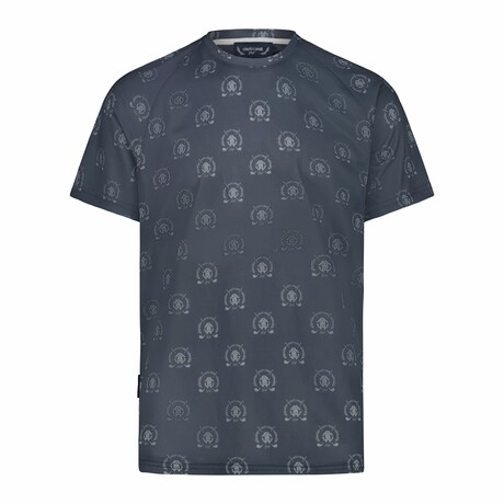 Crewneck Ergonomic Logo Printed T-Shirt // Navy (M)