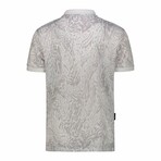 Ergonomic Marbled Print Polo Shirt // Grey (M)