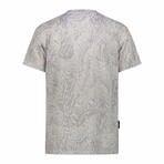 Crewneck Ergonomic Marbled Print T-Shirt // Grey (M)