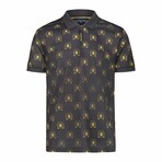 Ergonomic Logo Print Polo Shirt // Black (M)
