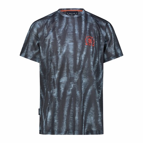 Crewneck Ergonomic Striped T-Shirt // Navy (M)