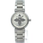 Louis Vuitton Ladies Tambour Forever Black Diamond Quartz // LV-Q121R // Pre-Owned