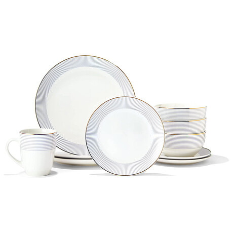 Thea Porcelain 16 Piece Dinnerware Set