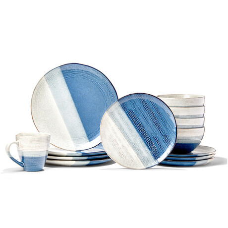 Gaia Blue 16 Piece Dinner Set