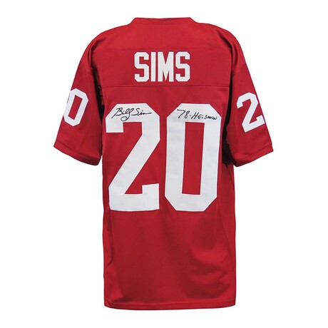 Billy Sims // Signed Maroon T/B Custom Football Jersey