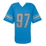 Aidan Hutchinson // Signed Blue Custom Football Jersey