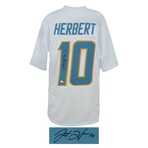 Justin Herbert // Signed White Custom Football Jersey