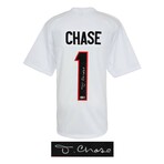Ja'Marr Chase // Signed White Custom Football Jersey