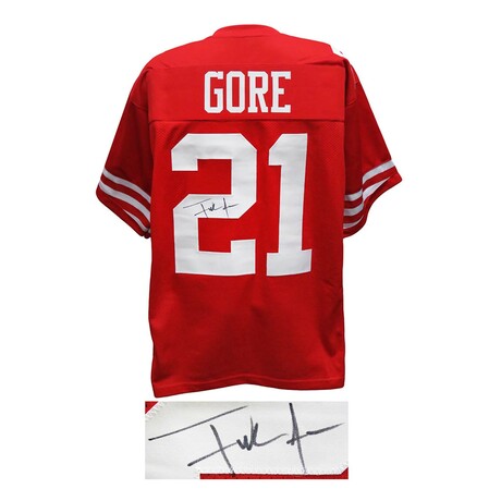 Frank Gore // Signed Red Custom Jersey
