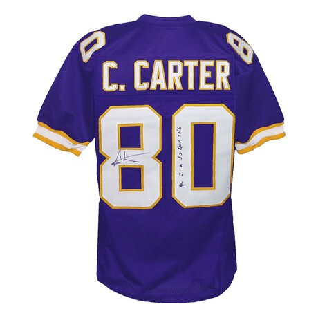 Cris Carter // Signed Purple Custom Football Jersey