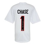 Ja'Marr Chase // Signed White Custom Football Jersey