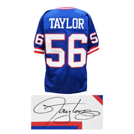 Lawrence Taylor // Signed Blue Custom Football Jersey