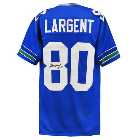 Steve Largent // Signed Blue Custom Jersey w/HOF'95