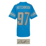 Aidan Hutchinson // Signed Blue Custom Football Jersey