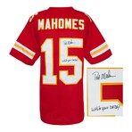 Pat (Patrick) Mahomes Sr. // Signed Red Custom Football Jersey