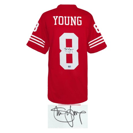 Steve Young // Signed Red T/B Custom Football Jersey