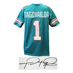 Tua Tagovailoa // Signed Teal Custom Football Jersey