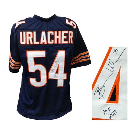 Brian Urlacher // Signed Navy Custom Football Jersey