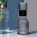 Gray Ribbed Glass 2-Piece Carafe Set 33.81 oz.