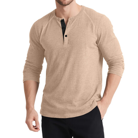 Knit Henley Shirt // Khaki (XS)