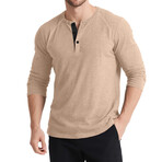 Knit Henley Shirt // Khaki (L)