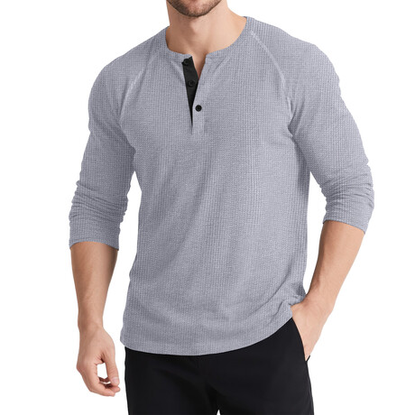 Knit Henley Shirt // Light Grey (XS)