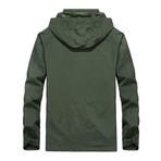 Hooded Utility Windbreaker // Army Green (S)