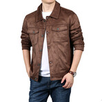 Trucker Lined Jacket // Brown (L)