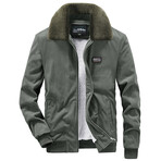 Corduroy Flight Jacket // Army Green (2XL)