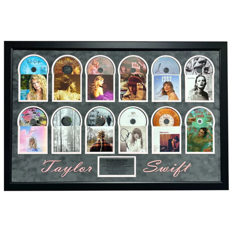 Taylor Swift Autographed 12 CD Studio Albums - Framed #D/100 // TV Version