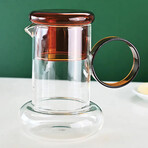 Amber Borosilicate Ring Pitcher Drinking Set (23 oz.)