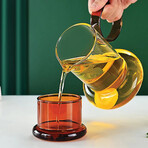 Amber Borosilicate Ring Pitcher Drinking Set (23 oz.)