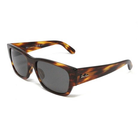 Ray Ban // Men's // RB0947SF-95448 Carlos Square Polarized Sunglasses // Striped Havana